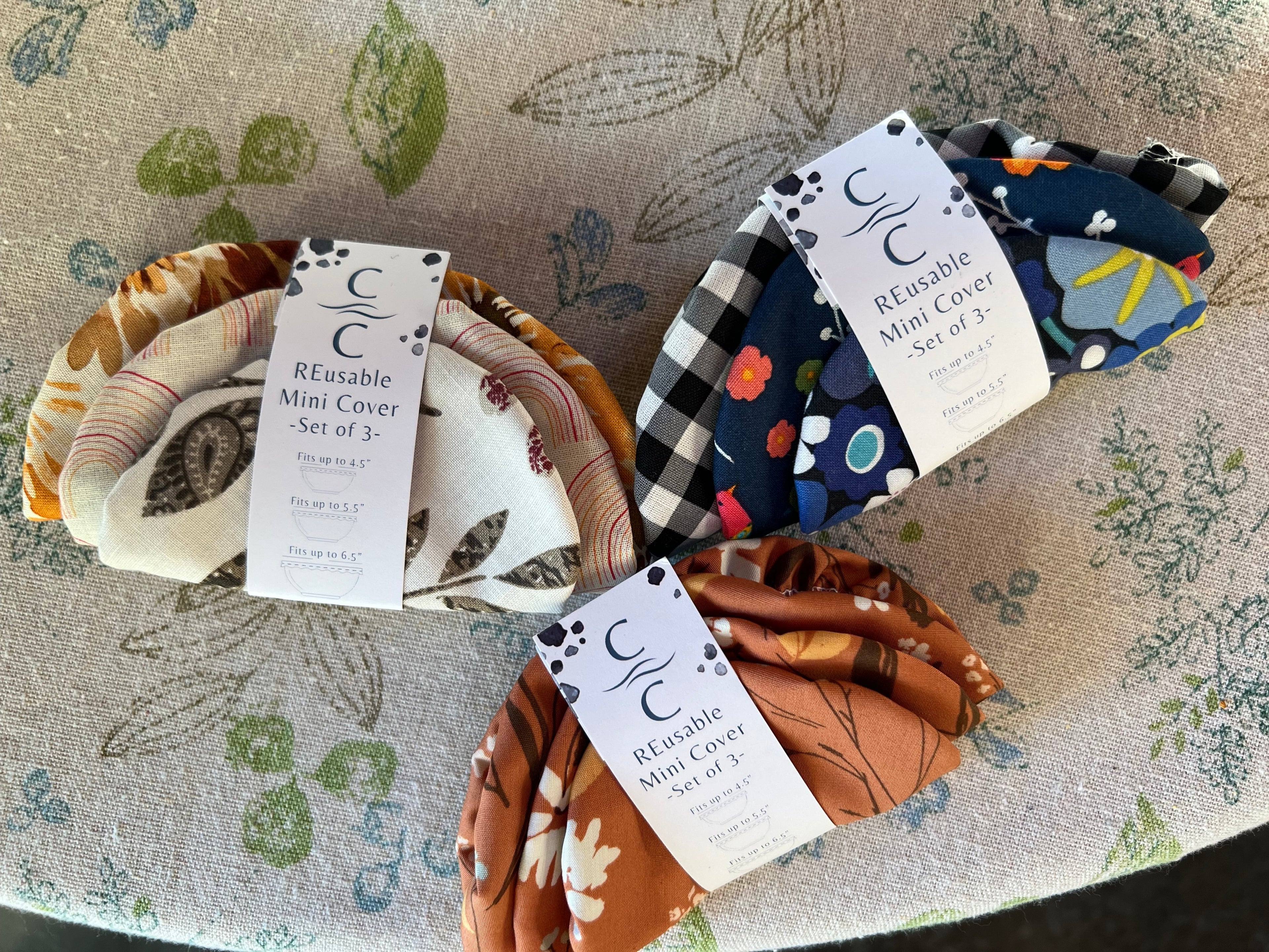 REusable Mini Bowl/Jar Covers - Set of 3