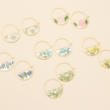 Pressed Flower Hoop Earrings