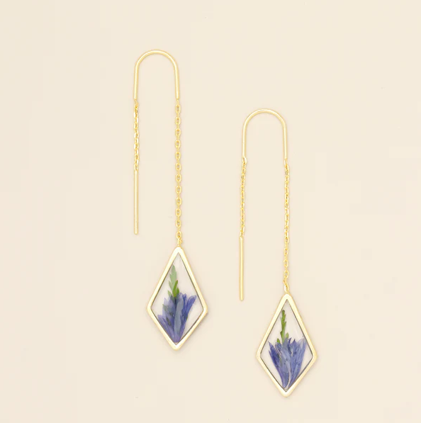 Pressed Flower Thread Earrings