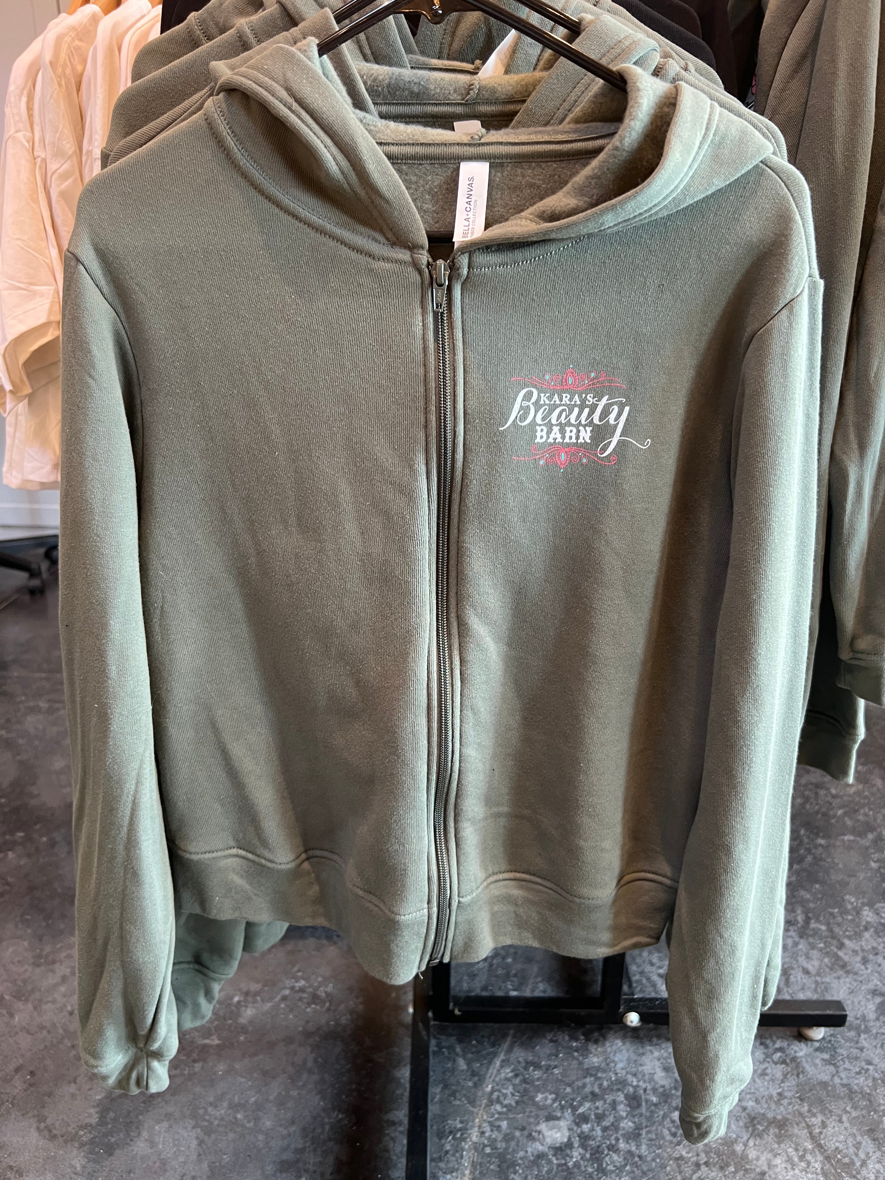 Gray zip up hoodie - small